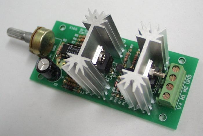 This kit allows controlling the speed of a DC motor in both the forward and 